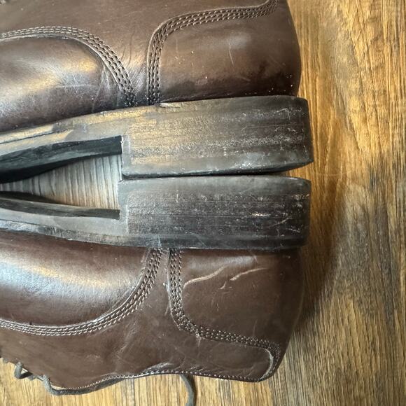 Kenneth Cole dark brown leather dress shoes 9.5 P.O.M71920 square toe oxford - Picture 12 of 12